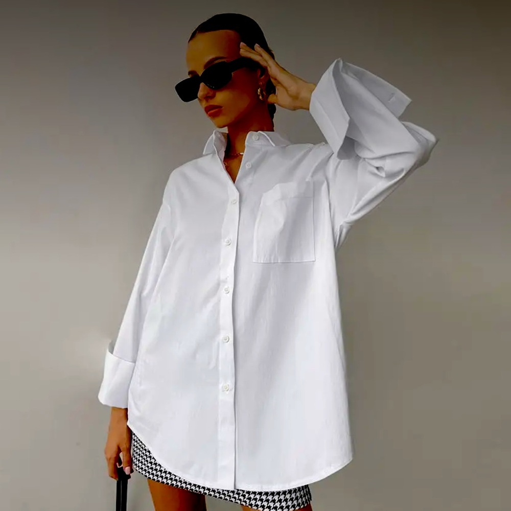 White button down shirt new